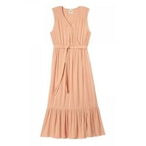 Knox Rose Dress Womens Medium Sleeveless Tiered Maxi Dusty Pink Boho Dress